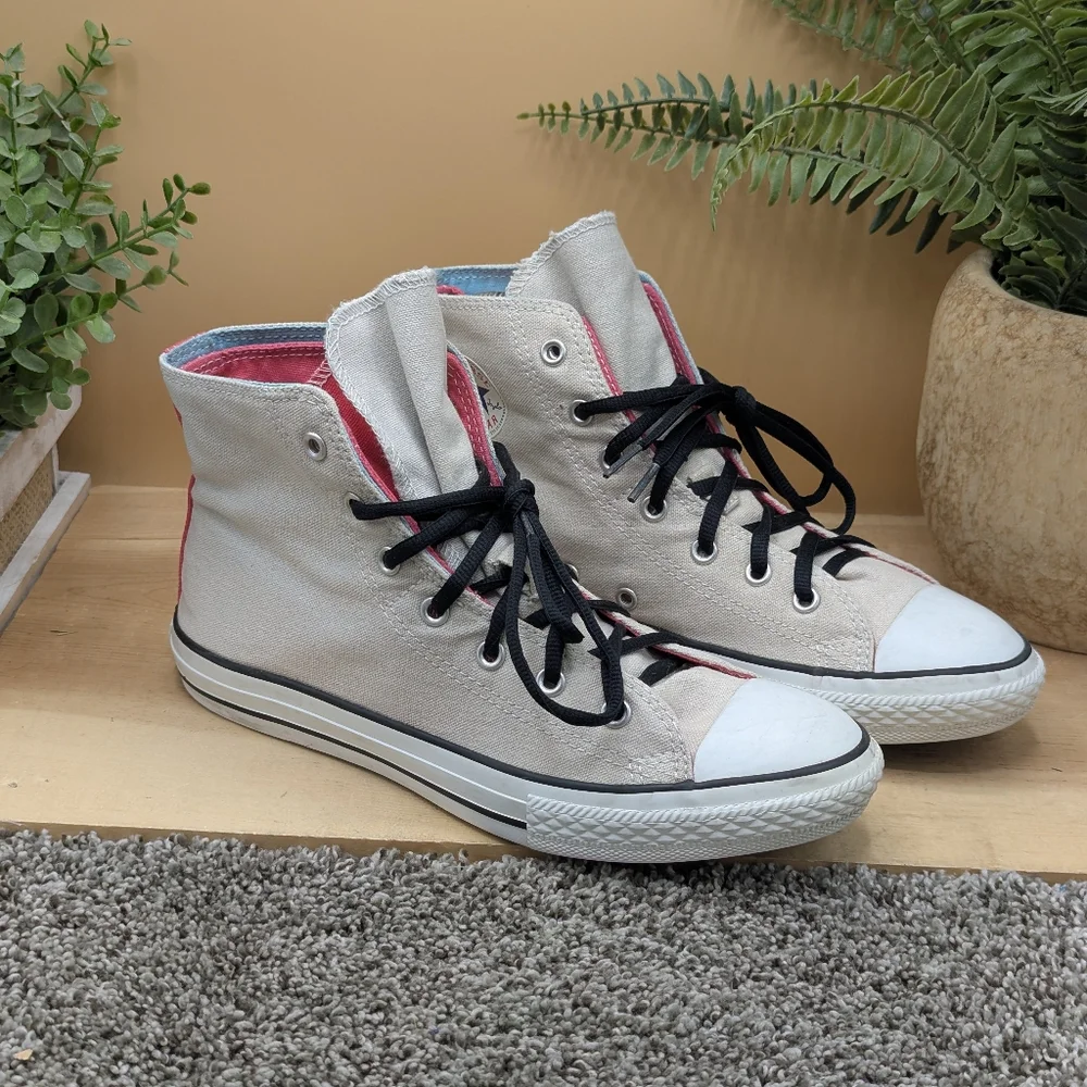 Converse All Star Youth Size 6 Double Tongue High Top Shoes Women's 7.5/8